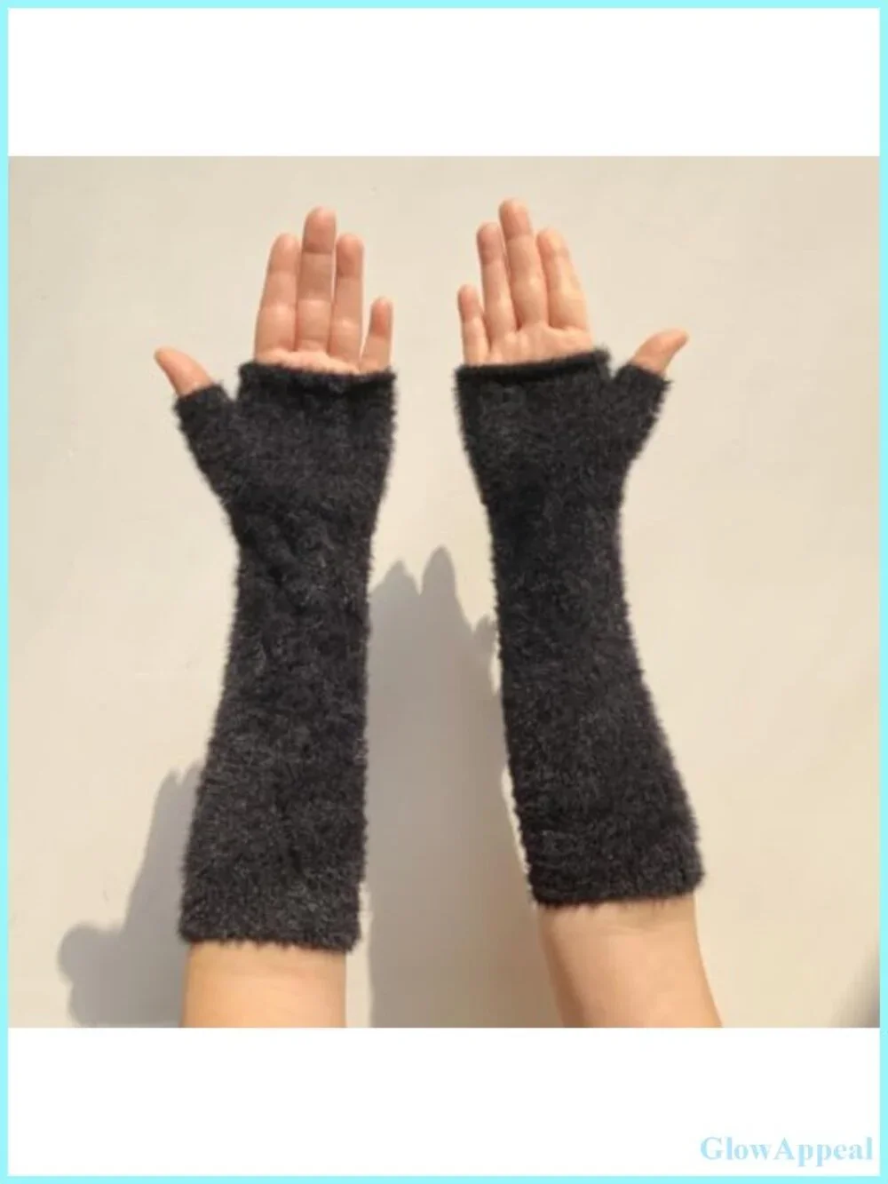 Women Arm Warmers Fingerless Gloves Knit Thumb Hole Wrist Warmers